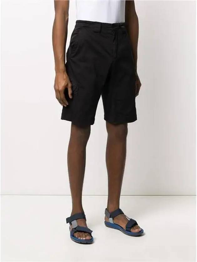 Men's Lens Wappen Bermuda Cargo Shorts Black - CP COMPANY - BALAAN 2