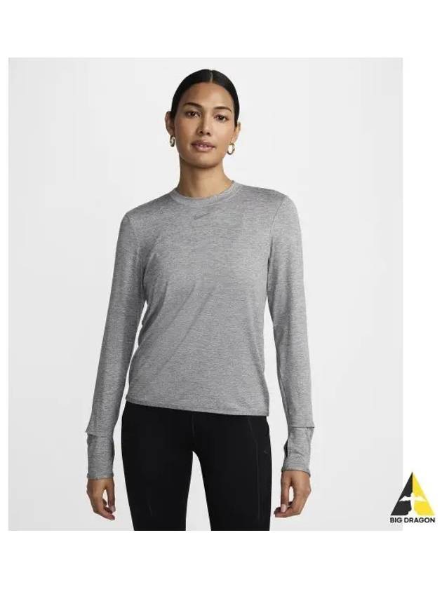 Dry Fit Swift Element UV Crew Neck Running Top W Smoke Gray Light Heather FB4298 084 - NIKE - BALAAN 1