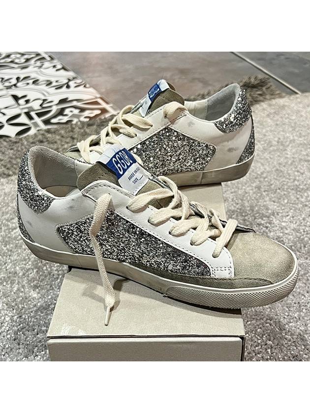 Superstar Glitter Low Top Sneakers Grey - GOLDEN GOOSE - BALAAN 4