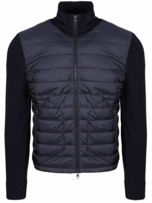 Padded wool cardigan navy blue - MONCLER - BALAAN 2