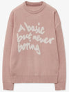 Slogan round knit sweater pink - BLONDNINE - BALAAN 5