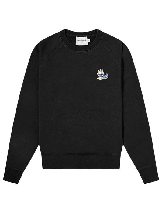 Dressed Fox Patch Sweatshirt Black - MAISON KITSUNE - BALAAN.