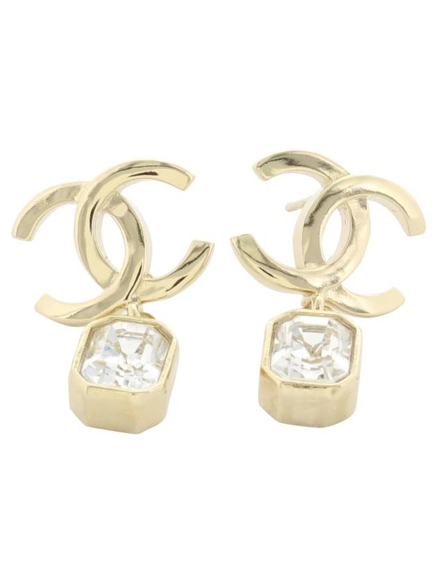 CC Logo Crystal Drop Earrings Gold - CHANEL - BALAAN 1