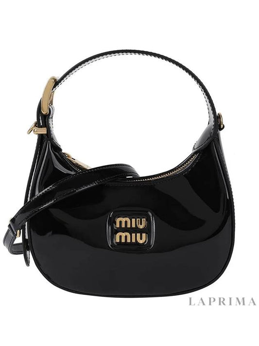 Patent Leather Hobo Tote Bag Black - MIU MIU - BALAAN 2