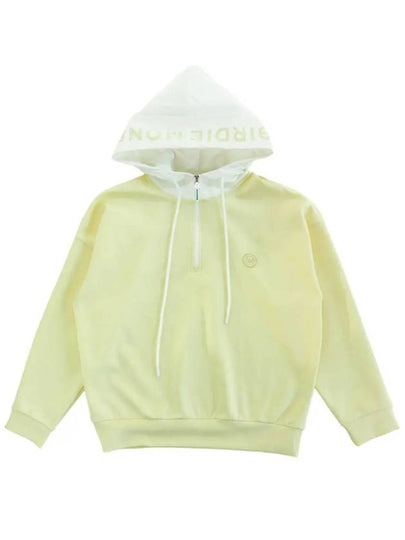 Windproof hooded half zip-up t-shirt YELLOW - MONBIRDIE GOLF - BALAAN 2