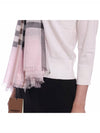 Check Wool Silk Blend Scarf Pink - BURBERRY - BALAAN 6