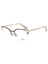 Eyewear Logo Cat Eye Metal Eyeglasses Gold - PRADA - BALAAN 3