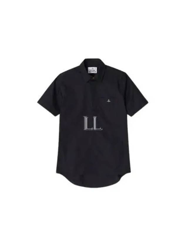 Men's Logo Classic Short Sleeve Shirt Black - VIVIENNE WESTWOOD - BALAAN 2