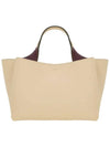 T Timeless Leather Mini Tote Bag Beige - TOD'S - BALAAN 4