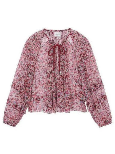 Etoile Women s Floral Print Tie Neck Blouse Pink HT0126 FAA1J49E - ISABEL MARANT - BALAAN 1