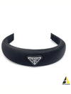 Re-Nylon Triangle Logo Band Hair Accessories Black - PRADA - BALAAN 2