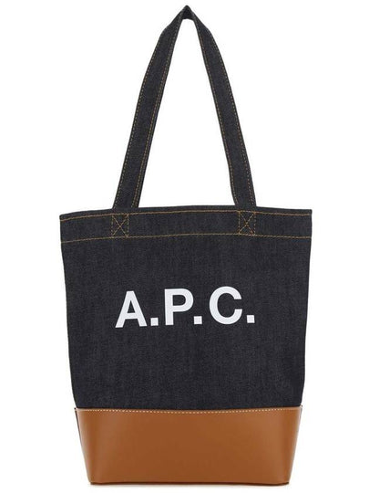 Logo Denim Axel Small Tote Bag Brown - A.P.C. - BALAAN 2