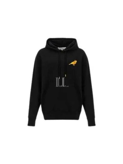 Canary Embroidered Drawstring Hoodie Black - JW ANDERSON - BALAAN 2