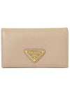 Saffiano Triangle 1MC122 QHH F0236 Women s Business Card Wallet - PRADA - BALAAN 1