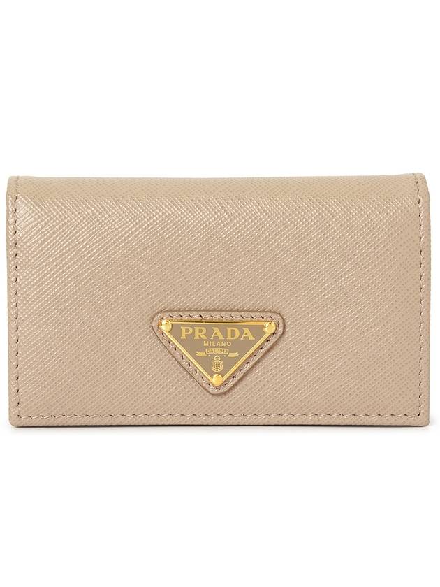 Saffiano Triangle 1MC122 QHH F0236 Women s Business Card Wallet - PRADA - BALAAN 1