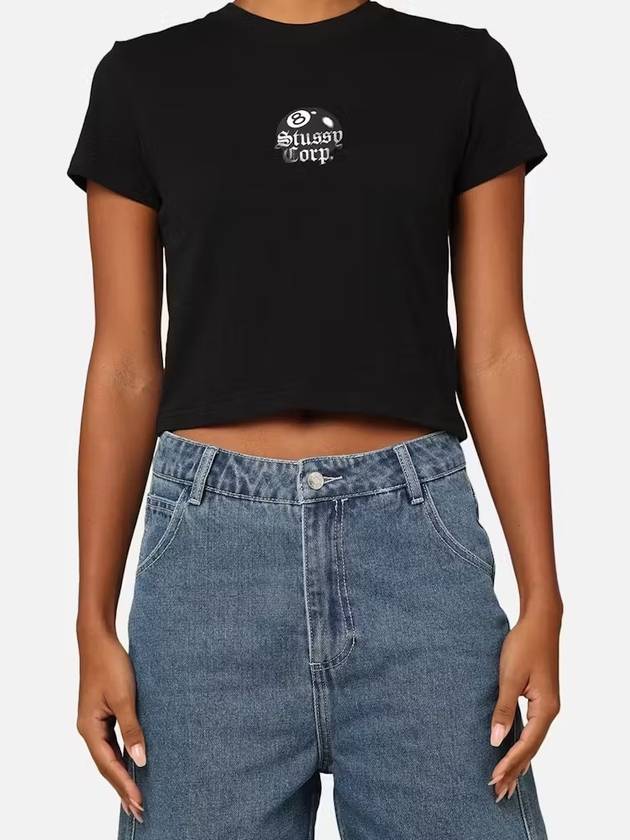AU Australia 8BALL CORP Slim Fit Crop T Shirt ST1M0278 Black WOMENS AU12 - STUSSY - BALAAN 4