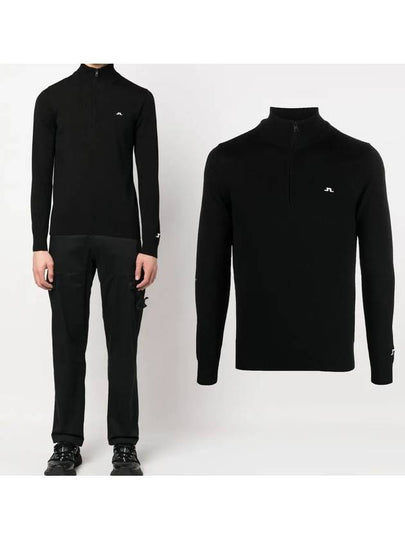 Kian Half Zip-Up Knit Top Black - J.LINDEBERG - BALAAN 2