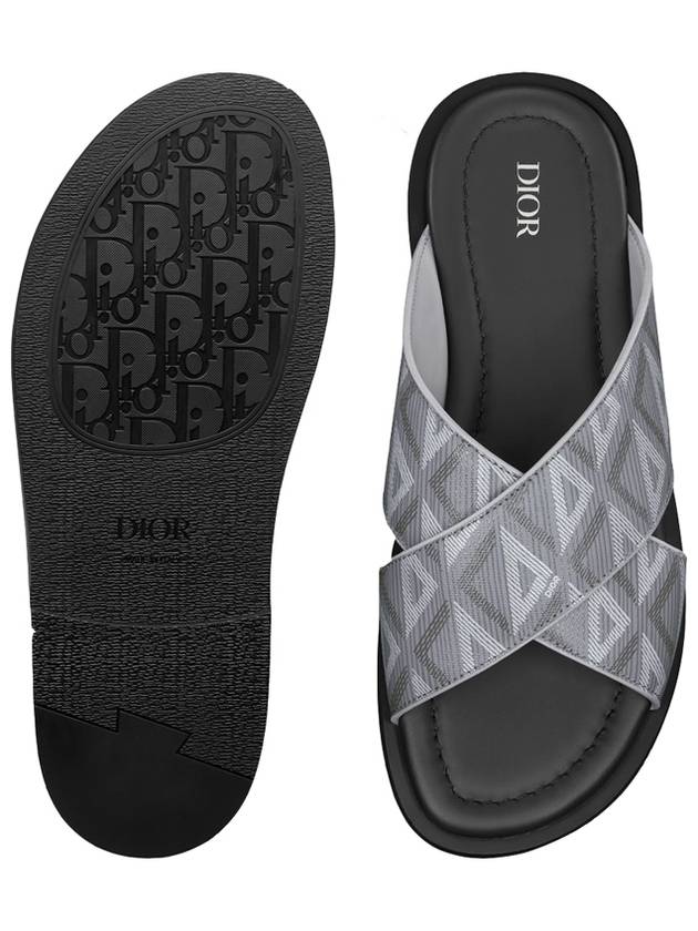 CD Diamond Alias ​​Leather Slippers Grey - DIOR - BALAAN 6