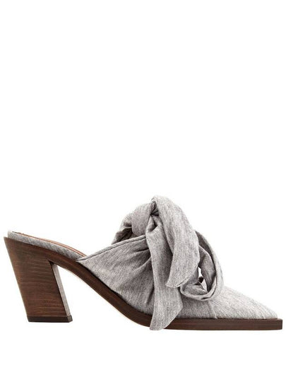 Pewter Melange Sandals Heel Gray - BURBERRY - BALAAN 2