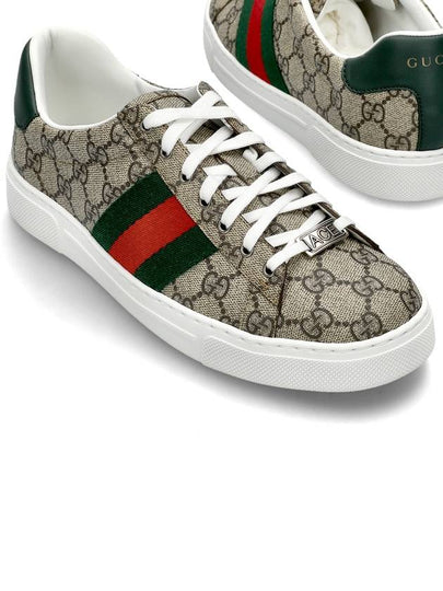 Ace GG Supreme Canvas Low Top Sneakers Beige - GUCCI - BALAAN 2