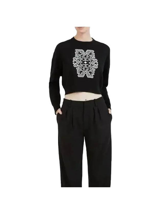 Sir Cropped Virgin Wool Knit Top Black - MAX MARA - BALAAN 1