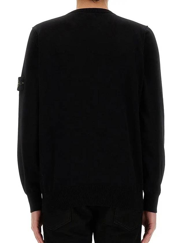 Crewneck Soft Cotton Knit Top Black - STONE ISLAND - BALAAN 4