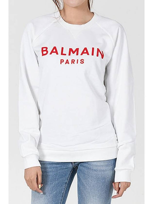 VF13691 Logo Sweatshirt White Hot Pink B014 GBQ - BALMAIN - BALAAN 2