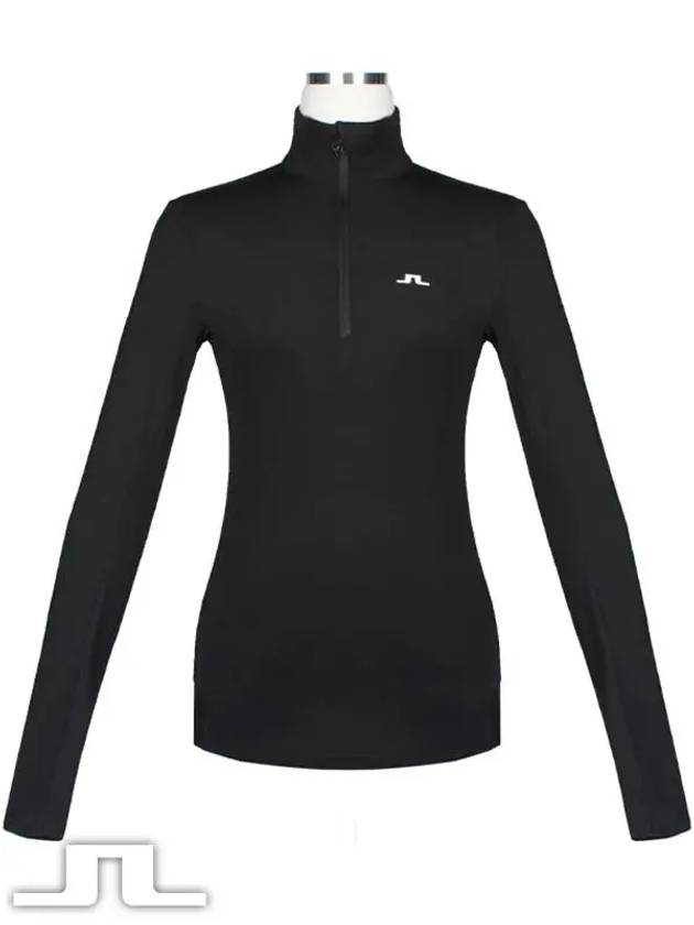 Lauryn Half Zip Mid Layer Long Sleeve T-Shirt Black - J.LINDEBERG - BALAAN 3