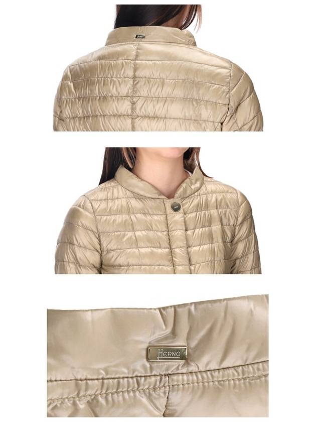 Women's Elena Slim Fit Bomber Padding Gold Beige - HERNO - BALAAN 8