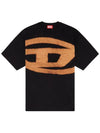 Big Logo Print Cotton Short Sleeve T-Shirt Black - DIESEL - BALAAN 9