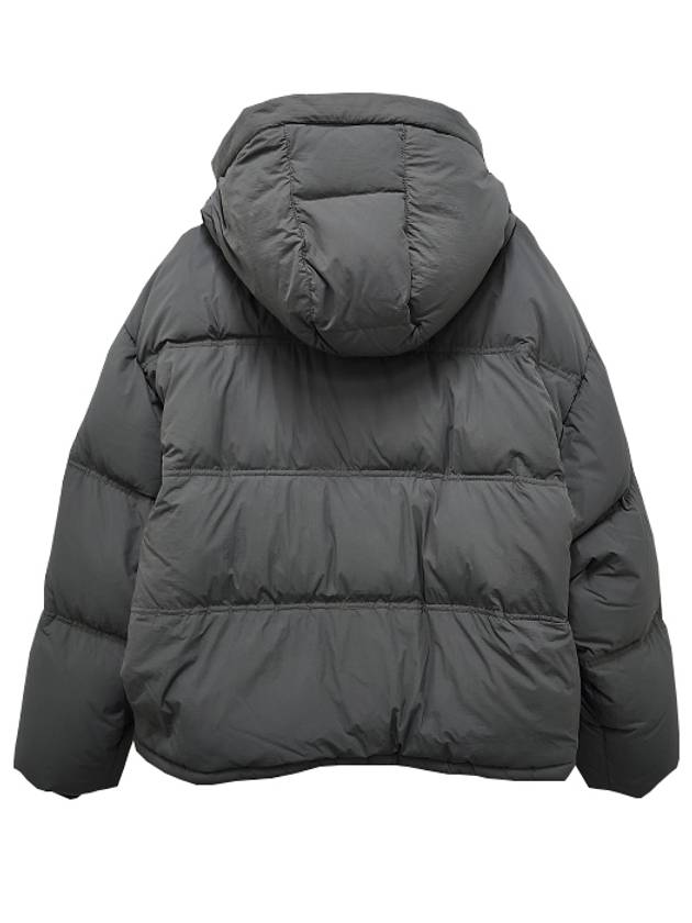 Oversized Nylon Puffer Down Jacket Grey - AMI - BALAAN 4