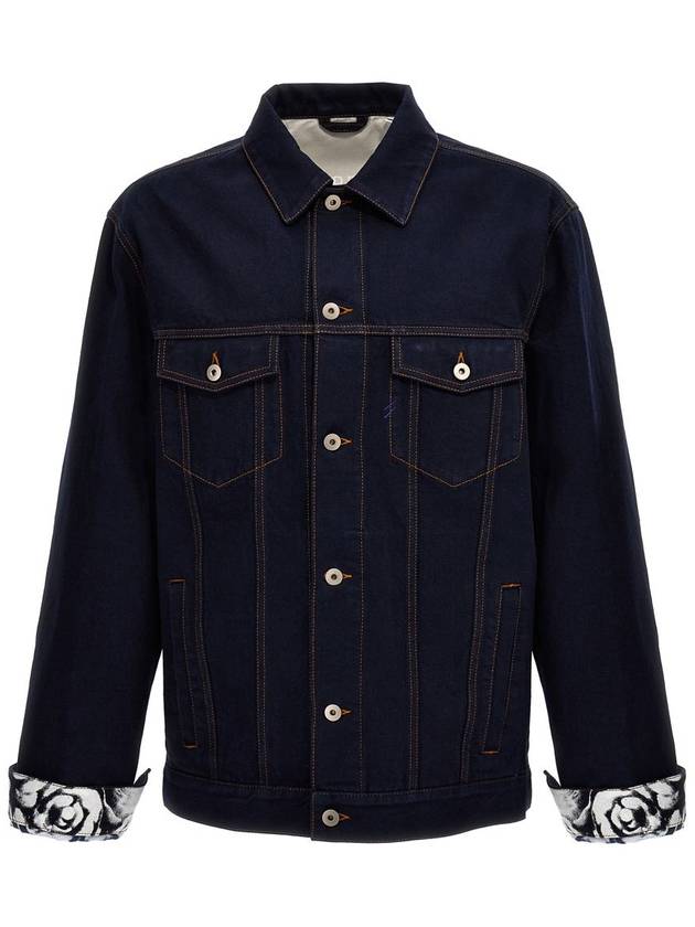 Logo Patch Denim Jacket Navy - BURBERRY - BALAAN 2