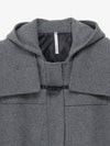 Overfit Hooded Duffel Coat Grey - NOIRER FOR WOMEN - BALAAN 7