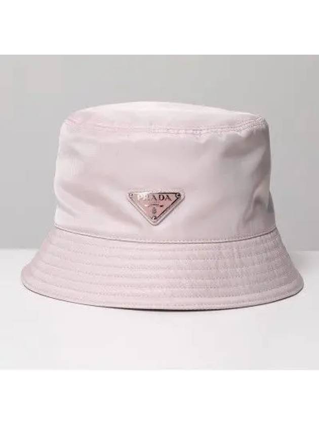 Re-Nylon Triangle Logo Bucket Hat Alabaster Pink - PRADA - BALAAN 3