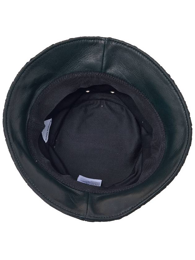 Intreciato Leather Bucket Hat Green - BOTTEGA VENETA - BALAAN.