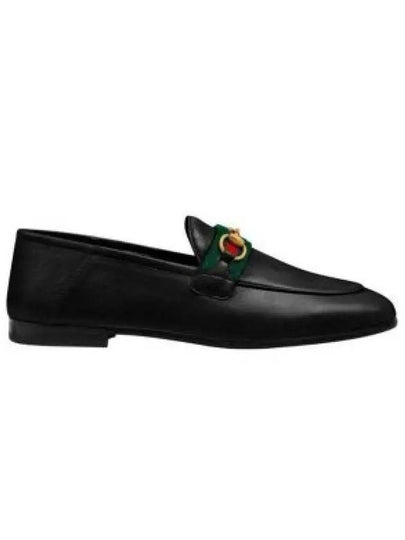 Women's Web Horsebit Leather Loafers Black - GUCCI - BALAAN 2