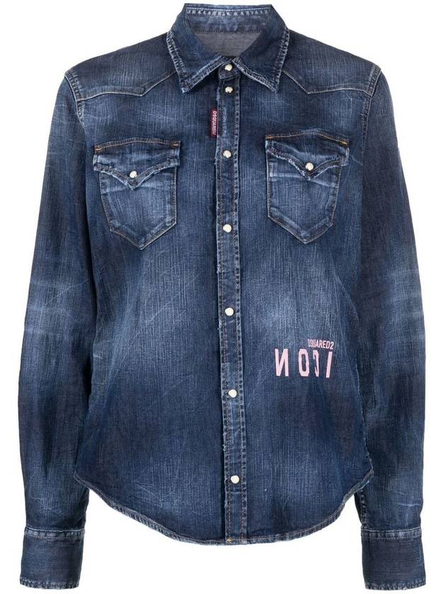 Denim Shirt Women's Navy Blue - DSQUARED2 - BALAAN 2