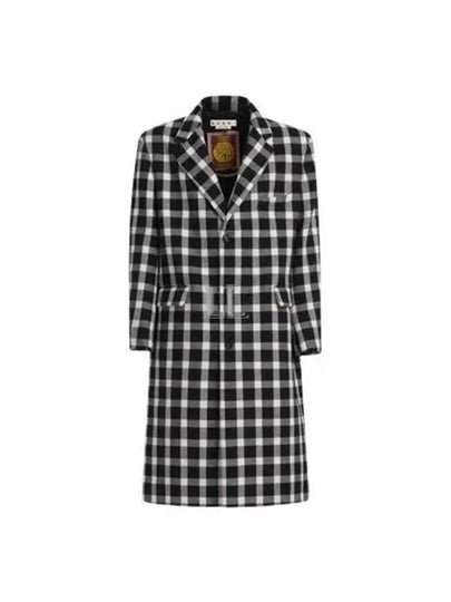 Check Pattern Tailored Wool Single Coat Black - MARNI - BALAAN 2