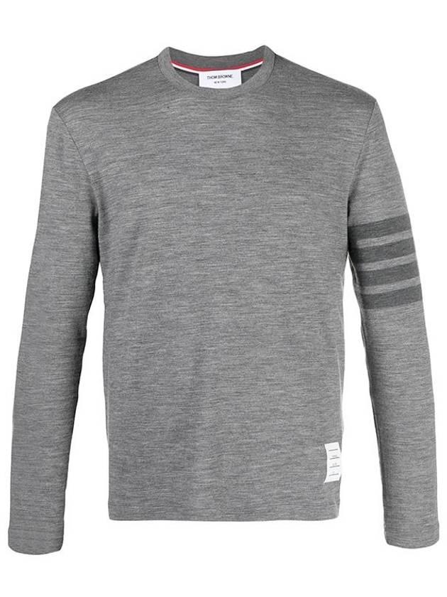 4-Bar Long Sleeve T-Shirt Grey - THOM BROWNE - BALAAN 2