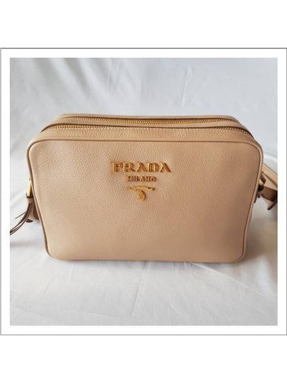 Gold Logo Vitello Dino Leather Cross Bag Beige - PRADA - BALAAN 2