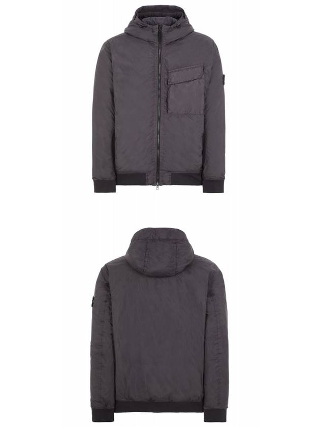 Wappen Patch Nylon Crinklips Hooded Jacket Charcoal - STONE ISLAND - BALAAN 5