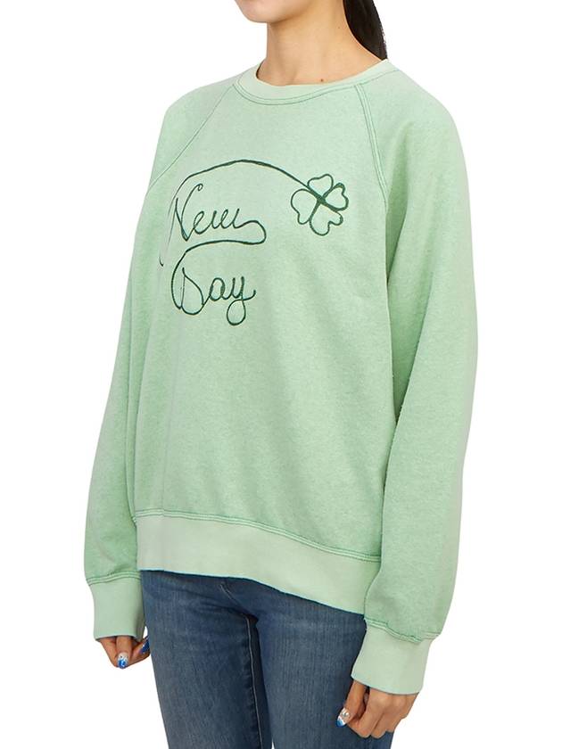 Women s brushed sweatshirt FR NEW DAY ESW KELLY GREEN W - WILD DONKEY - BALAAN 2