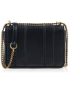 Kira Chain Leather Shoulder Bag Black - TORY BURCH - BALAAN.