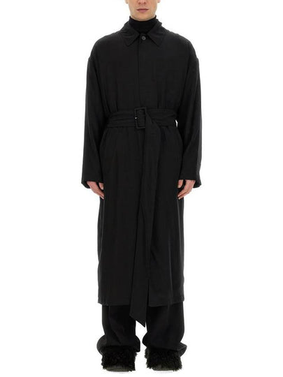 Belted Maxi Trench Coat Black - BALENCIAGA - BALAAN 2