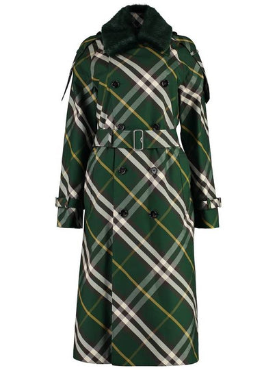 Check Pattern Trench Coat Green - BURBERRY - BALAAN 2