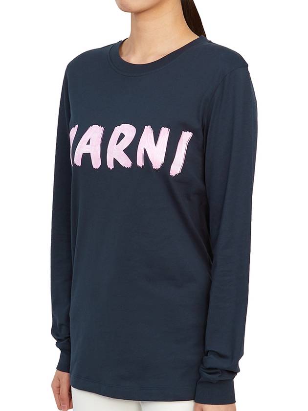 Logo Long Sleeve T-Shirt Navy - MARNI - BALAAN 5