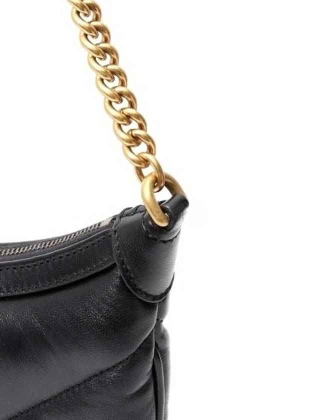 Marmont Small Leather Shoulder Bag Black - GUCCI - BALAAN 5