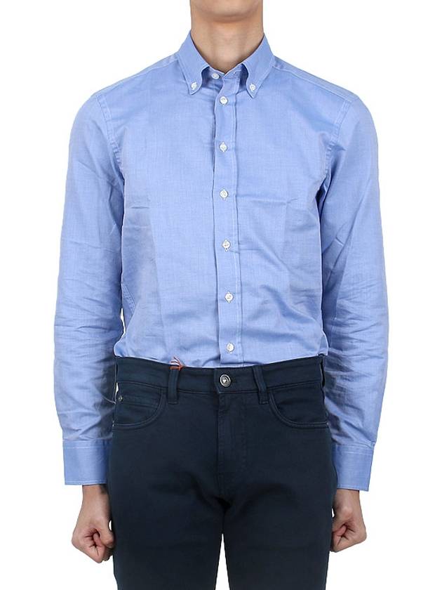 Logo Long Sleeve Shirt Blue - ETRO - BALAAN 4