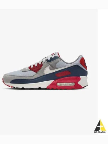 Air Max 90 M Light Smoke Gray Armory Navy Fire Red Phantom DM0029 005 - NIKE - BALAAN 1