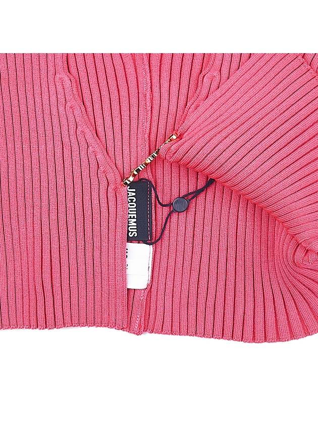 La Maille Pralu Micro Charm Logo Cardigan Pink - JACQUEMUS - BALAAN 9